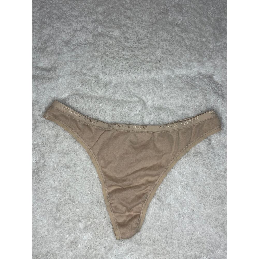 Victoria’s Secret Signature Logo Waistband Tan Thong M Y2K NWT